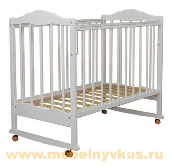 Кроватка на колесах с качалками Агат 52105 Золушка 1 слоновая кость.