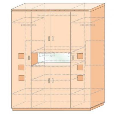 Шкаф для платья и белья Кери Голд-1
