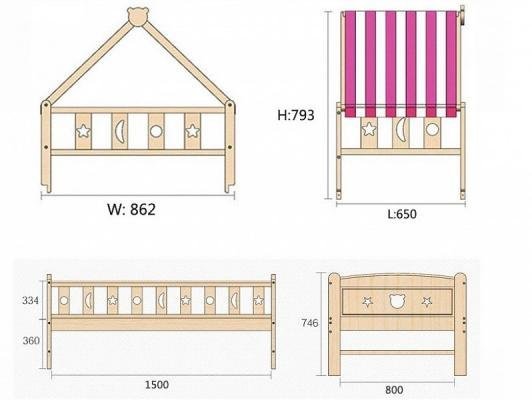Кровать Dommy White/Pink-2