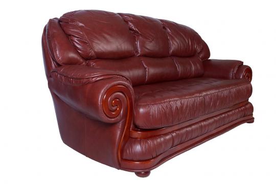 Кожаный диван Swirl трехместный-5