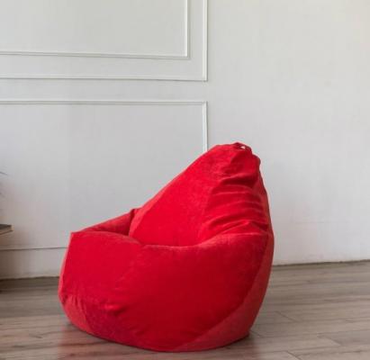 Кресло Мешок Красный Микровельвет-1