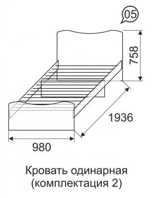 Кровать на 900 (комплектация 2) Принцесса 05-2