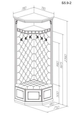 Вешалка угловая Б5.9-2 (Орех)-3