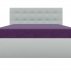 Диван кровать тахта Рио (Вельвет люкс Фиолетовый+Эко-кожа Белый)-1