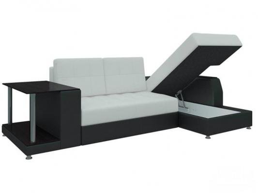 Угловой диван Атланта (Эко-кожа Белый+Черный)-3