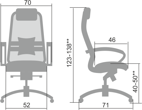 Эргономичное кресло Samurai S-1.03 серое-2