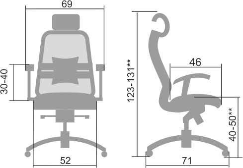 Эргономичное кресло SAMURAI S-3.03 синий-1