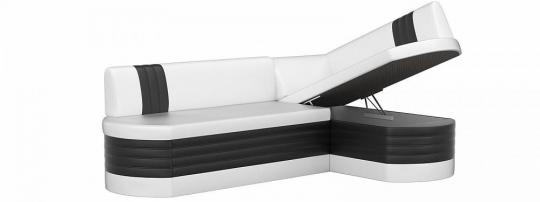 Кухонный угловой диван Токио (Эко-кожа Белый Черный)-2