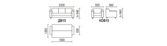 Набор мягкой мебели Вега-15-1