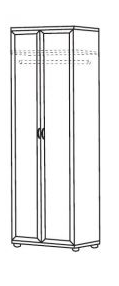 Шкаф для одежды 2-х дверный 21Р Ника-Люкс-1