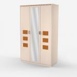  Шкаф для платья и белья 3-дверный с зеркалом Кери Голд