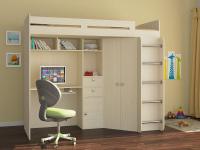 Кровать-чердак Астра дуб молочный