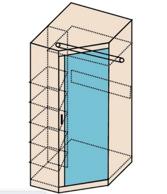 Шкаф угловой с зеркалом Н7 Ника-1