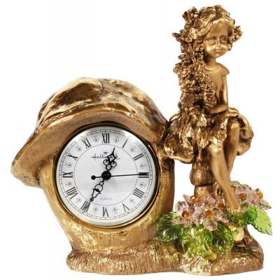 Часы Лесная фея с хрустальными цветами