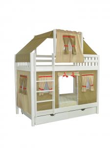 Кровать игровая 2х-ярусная Скворушка-5 со шторками