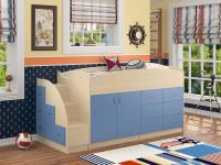 Кровать-чердак Дюймовочка 4 голубой