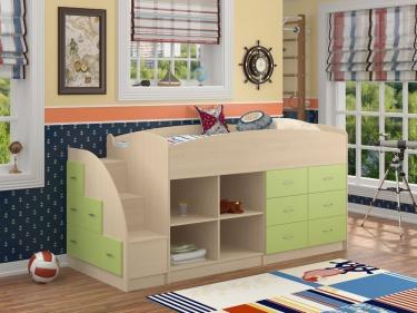 Кровать-чердак Дюймовочка 4/1 салатовый