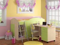 Кровать-чердак Дюймовочка 5/2 салатовый