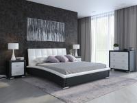 Кровать Corso-1 (Экокожа Черный с белым)