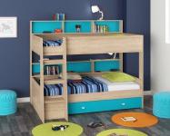 Двухъярусная кровать Golden Kids-1 (дуб сонома/голубой)