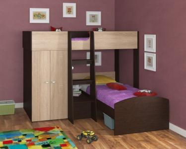 Двухъярусная кровать Golden Kids 4 (венге/дуб сонома)