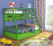 Двухъярусная кровать Радуга зеленый