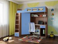 Кровать-чердак Астра 7 (шамони/голубой)
