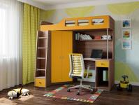 Кровать-чердак Астра 7 (шамони/оранжевый)