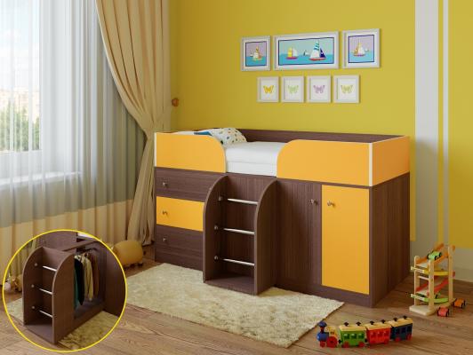 Кровать-чердак Астра 5 (шамони/оранжевый)