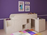 Кровать-чердак Астра мини (дуб молочный)