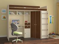 Кровать-чердак Астра орех