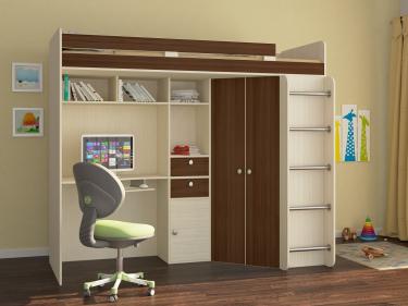 Кровать-чердак Астра орех