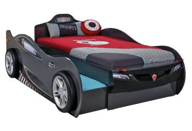 Кровать-машина Coupe c выдвижной кроватью черная (90х190/90х180) Carbed 1313