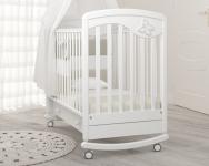 Детская кроватка-качалка Джулия Бабочка (белая)