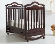Детская кроватка-качалка Анжелика (махагон)