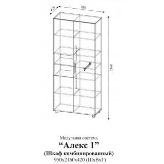 Шкаф комбинированный Алекс 1 (Клен/Титан)