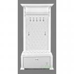 Комплект в прихожую EL 7001 / EL 4124 White Snow кожа белая, крючки серебро