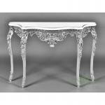 Консоль (МК 968201) Серебряный век столешница белая с серебром
