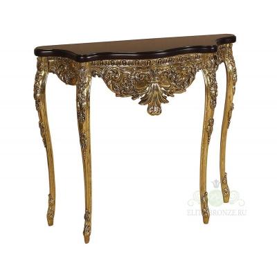 Консольный стол Версаль средний (MK 8203) золото+орех