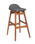 Стул барный Hebe (темный дуб/ткань-серый)