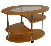 Стол журнальный Эллипс+стекло (Вишня)