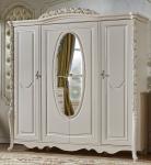 Шкаф 4-х дв. с зеркалом Виттория (белый/жемчуг)