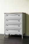Комод широкий на 4 ящика (серый пикрит / дуб прованс)