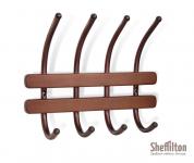 Вешалка настенная SHT-WH13 темный орех / медный металлик