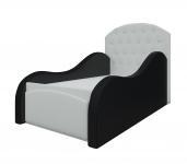 Детская кровать Майя (Белый+Черный) Экокожа
