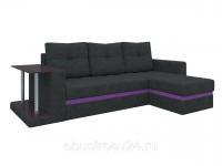 Угловой диван Атланта М (Вельвет люкс Черный)