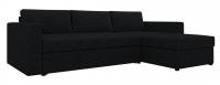 Угловой диван Турин (Вельвет Люкс Черный)