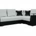 Угловой диван Комфорт (Черный+Белый)