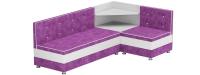 Кухонный угловой диван Милан (Вельвет Люкс Фиолетовый Белый)