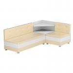 Кухонный угловой диван Милан (Эко-кожа Бежевый Белый)